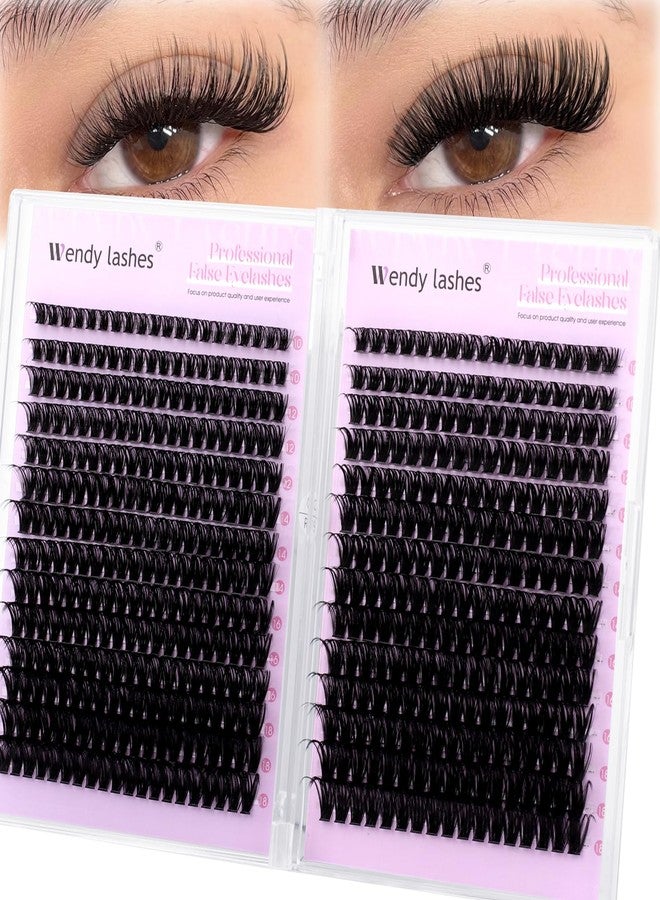 WENDY LASHES Lash Clusters 60D+80D Eyelash Clusters 518PCS Wispy Individual Lashes, 10-18MM D-curly Lash Extension DIY Cluster Eyelash Extensions for Beginners - Image 1